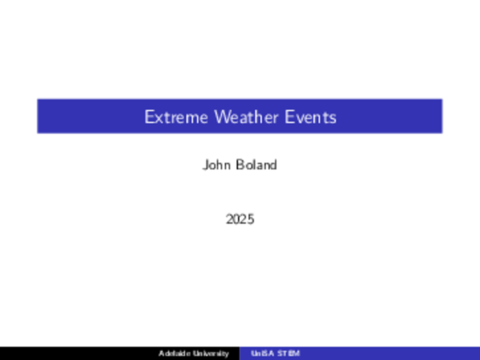 SWC 2025 Plenary: Extreme Weather Events by John Boland